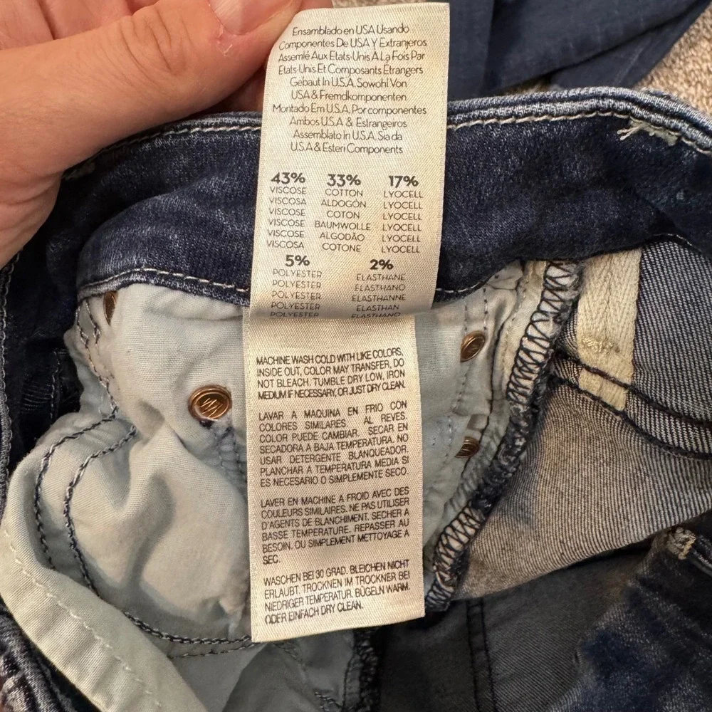 Mother High Waisted Looker Ankle Fray Jeans Tongue And Chic Blue Skinny Size 25